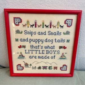 Handmade Cross Stitch Kids Room Sign